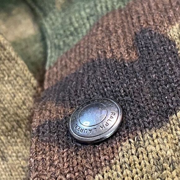 Polo Ralph Lauren Camouflage Snap Button Fleece Jacket Shirt Mens size Small - Picture 4 of 8